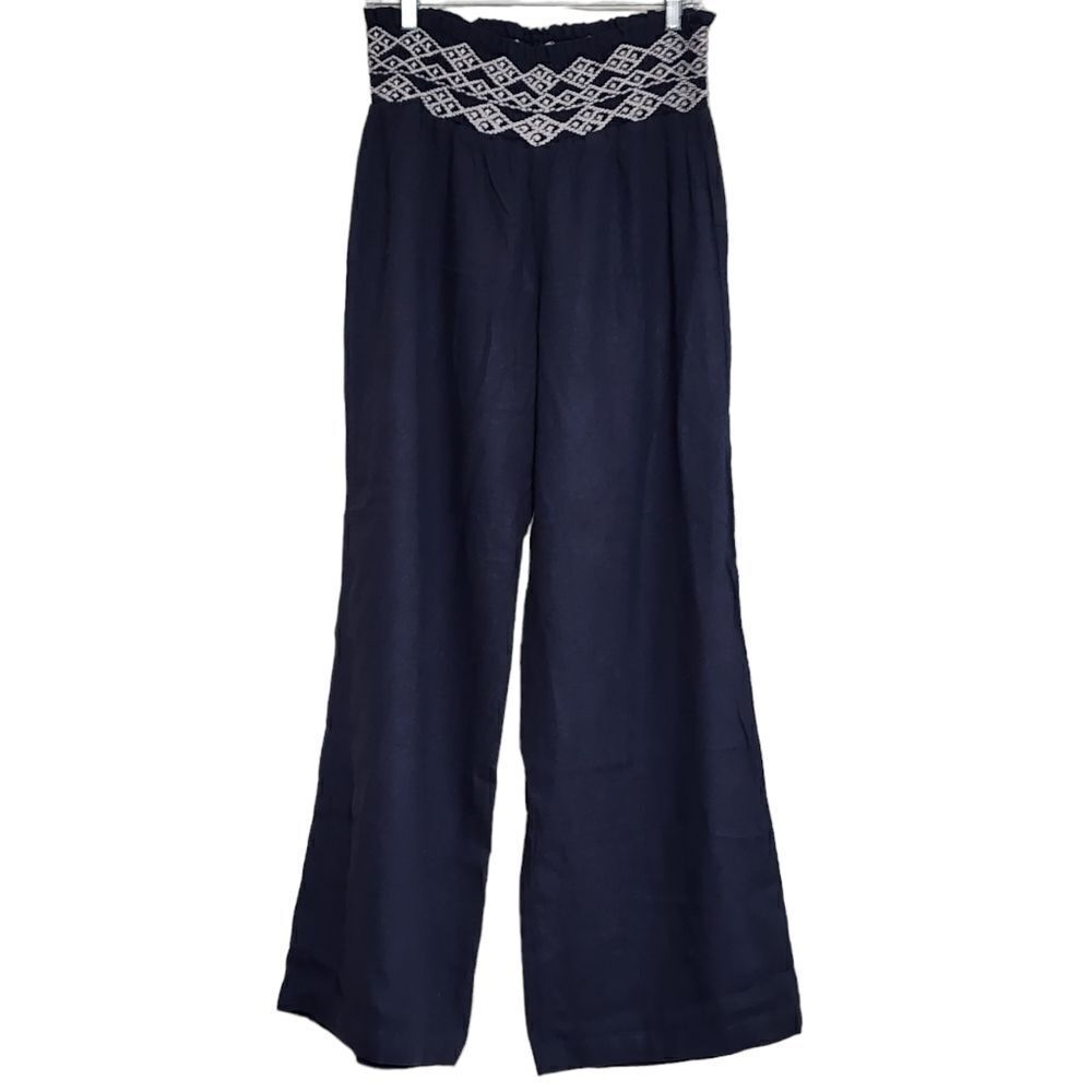 Indigo Rein pants linen blend wide leg Indie L